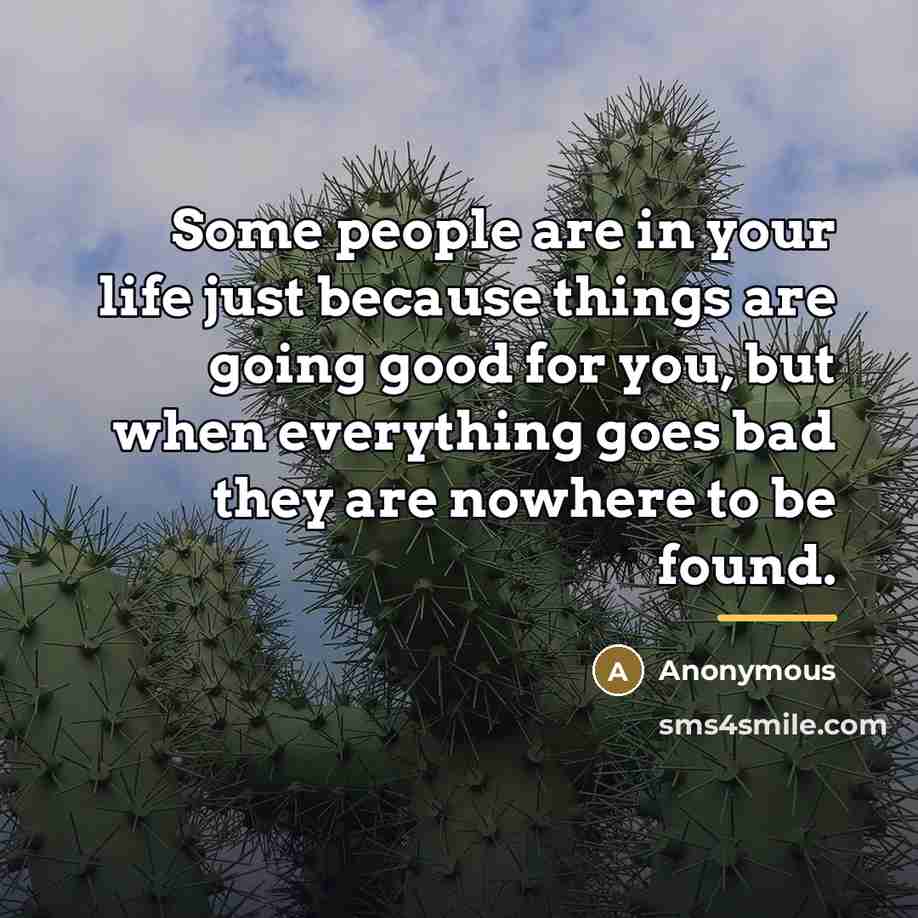 “Some people are in your life just because things are…” quote by Anonymous
