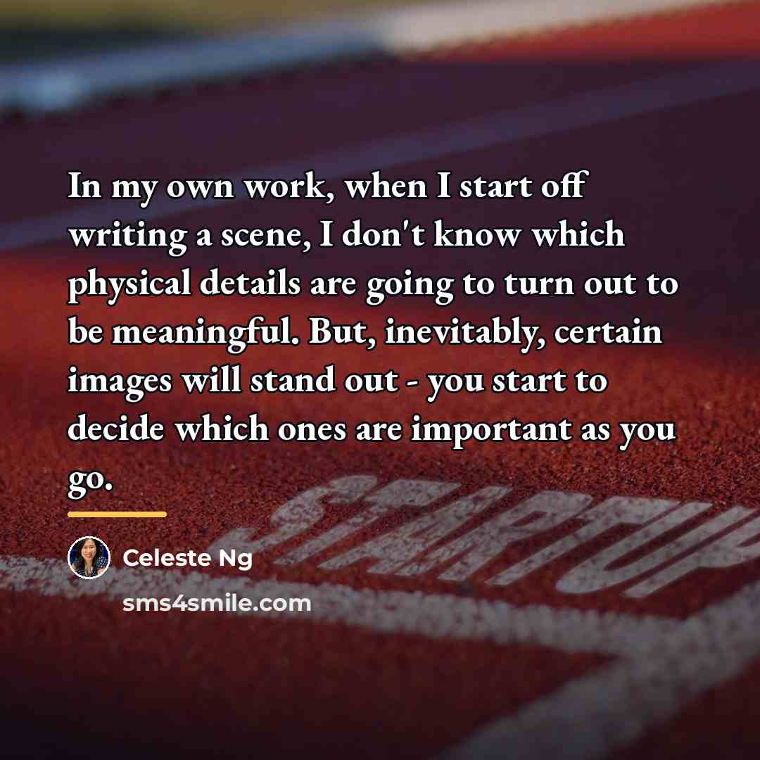 “In my own work, when I start off writing a…” quote by Celeste Ng