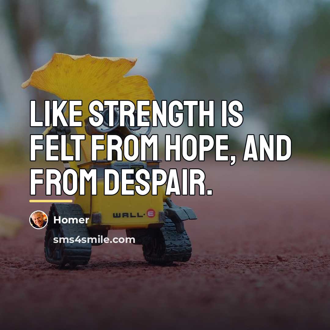 “Like strength is felt from hope, and from despair.…” quote by Homer