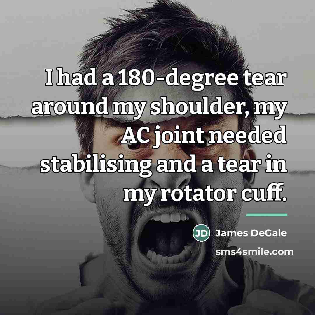 “I had a 180-degree tear around my shoulder, my AC…” quote by James DeGale