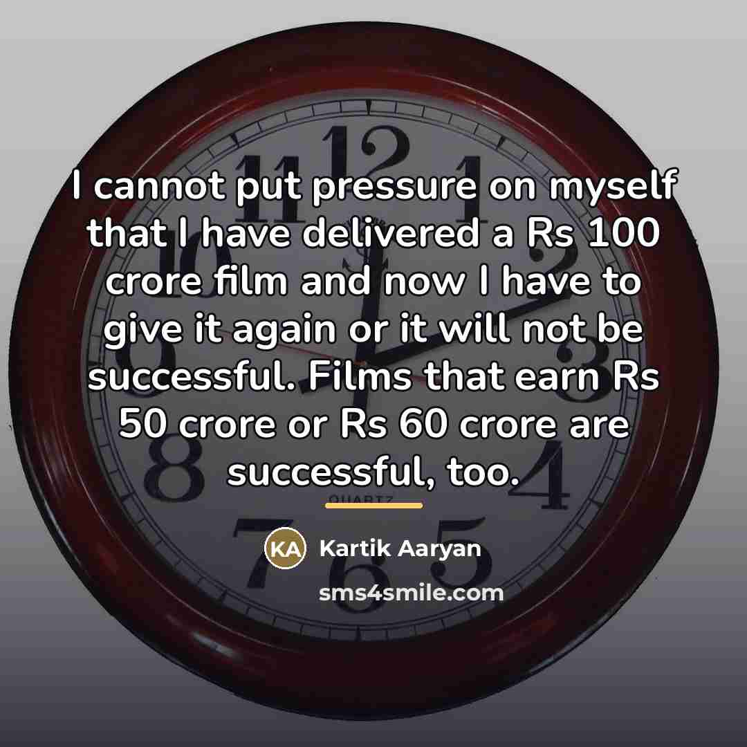 “I cannot put pressure on myself that I have delivered…” quote by Kartik Aaryan