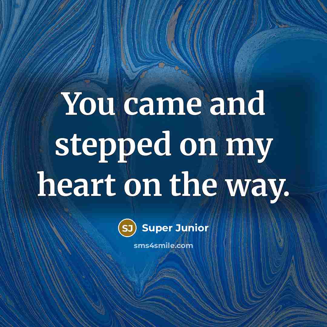 “You came and stepped on my heart on the way.…” quote by Super Junior