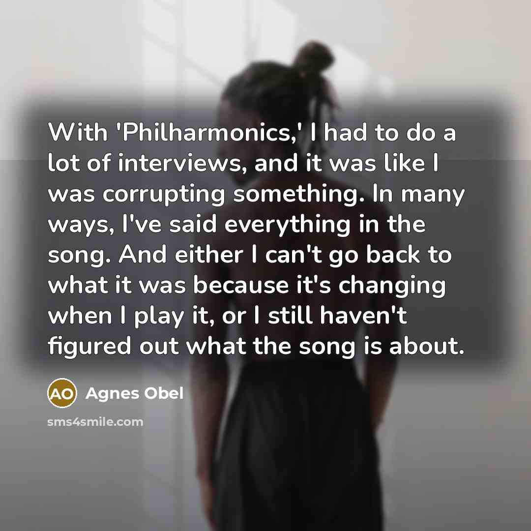 “With 'Philharmonics,' I had to do a lot of interviews,…” quote by Agnes Obel