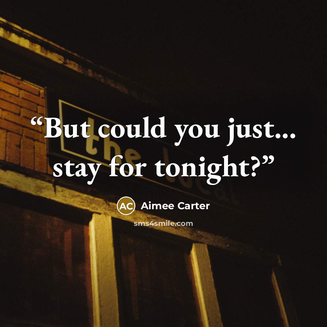 “But could you just... stay for tonight?” quote by Aimee Carter