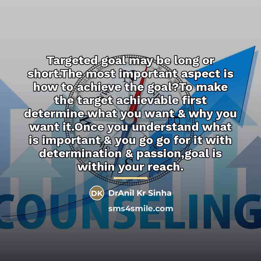 “Targeted goal may be long or short.The most important aspect…” quote by DrAnil Kr Sinha