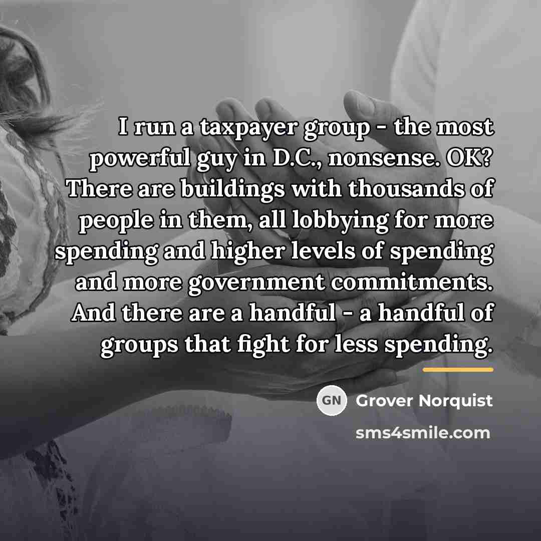 “I run a taxpayer group - the most powerful guy…” quote by Grover Norquist