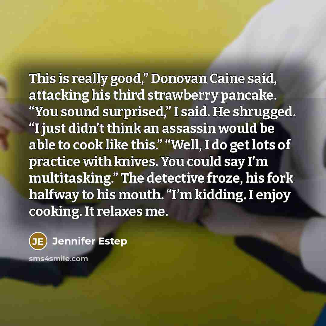 “This is really good,” Donovan Caine said, attacking his third…” quote by Jennifer Estep