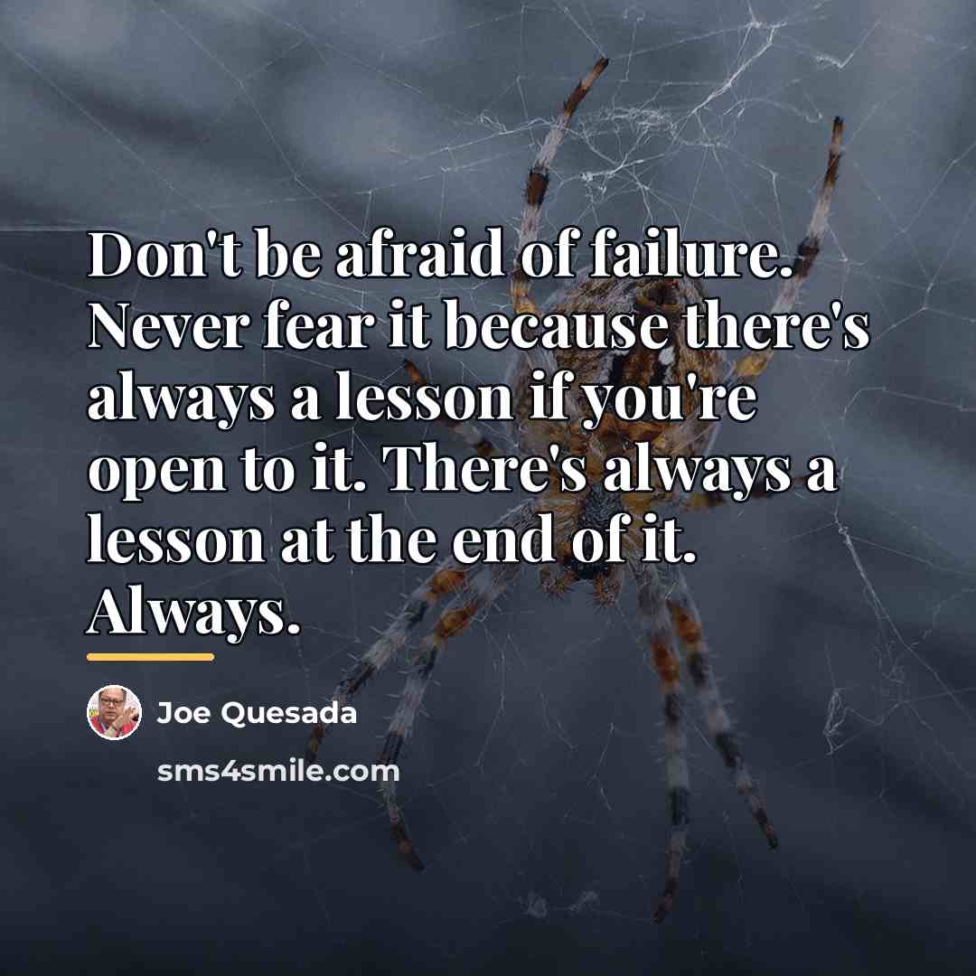 “Don't be afraid of failure. Never fear it because there's…” quote by Joe Quesada