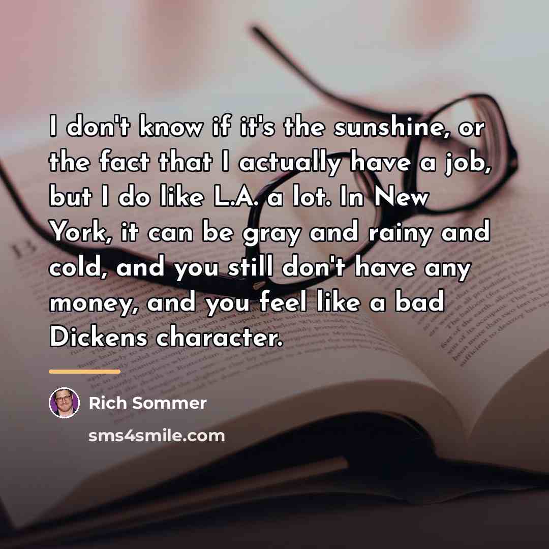 “I don't know if it's the sunshine, or the fact…” quote by Rich Sommer