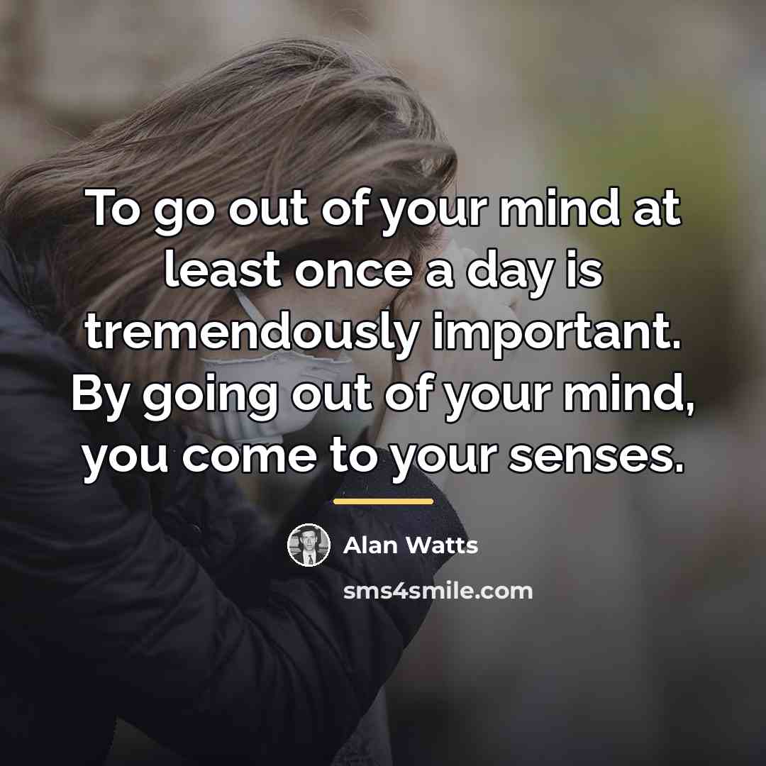 “To go out of your mind at least once a…” quote by Alan Watts