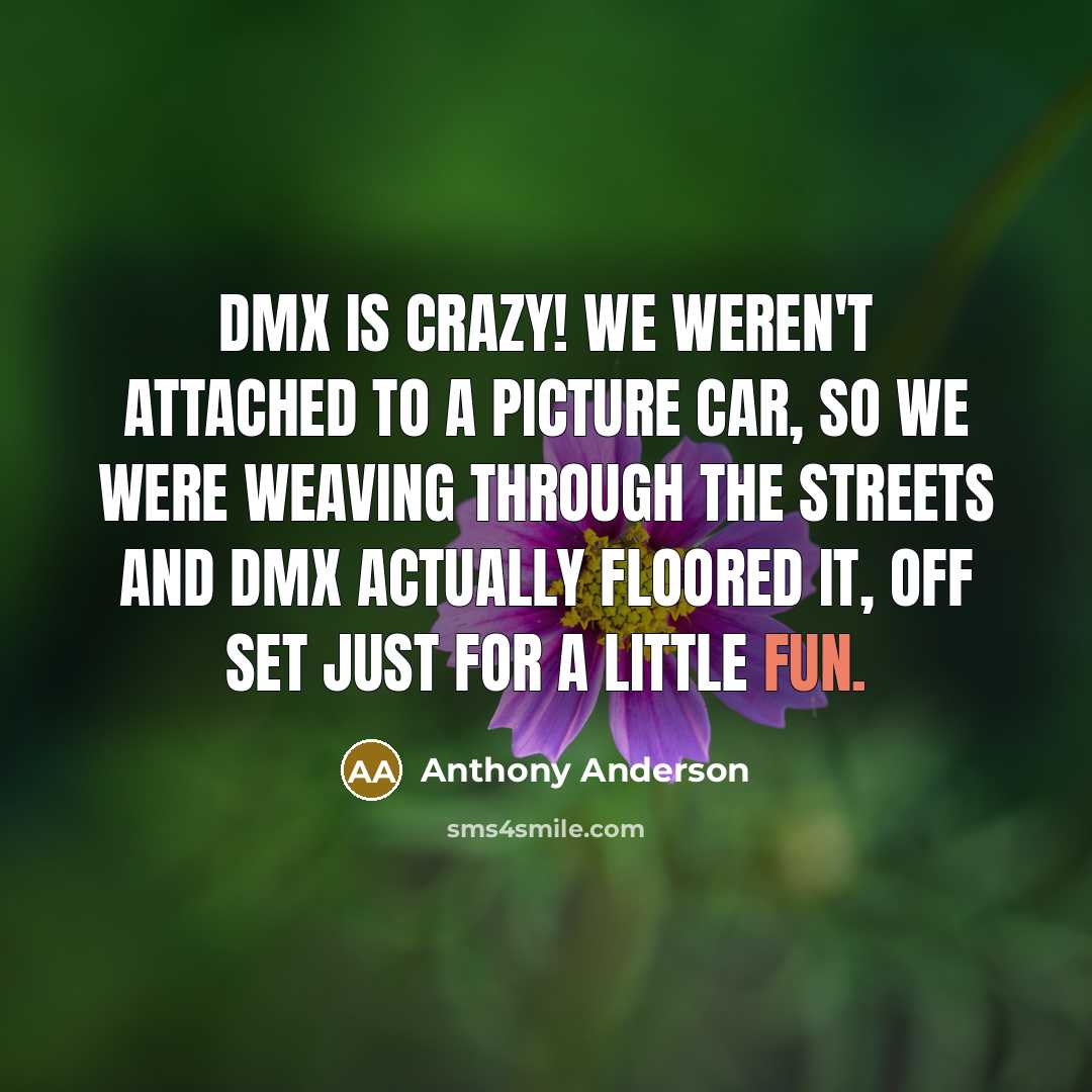 “DMX is crazy! We weren't attached to a picture car,…” quote by Anthony Anderson