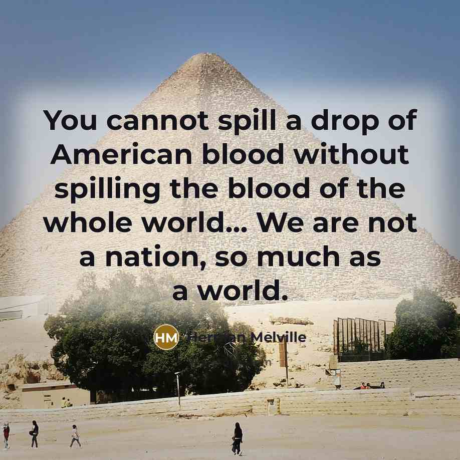 “You cannot spill a drop of American blood without spilling…” quote by Herman Melville