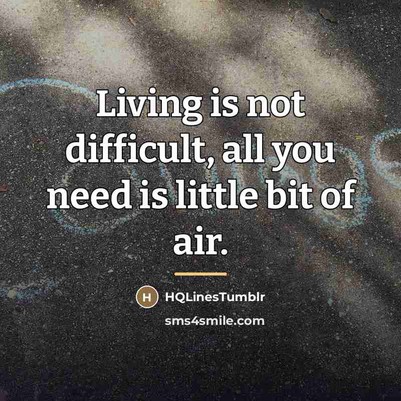 “Living is not difficult, all you need is little bit…” quote by HQLinestumblr