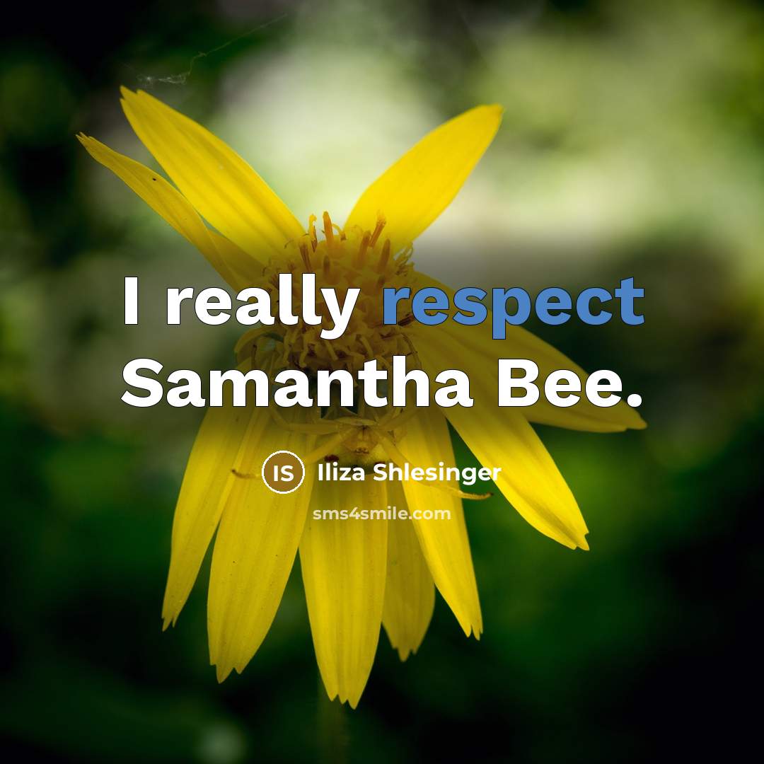 “I really respect Samantha Bee.…” quote by Iliza Shlesinger