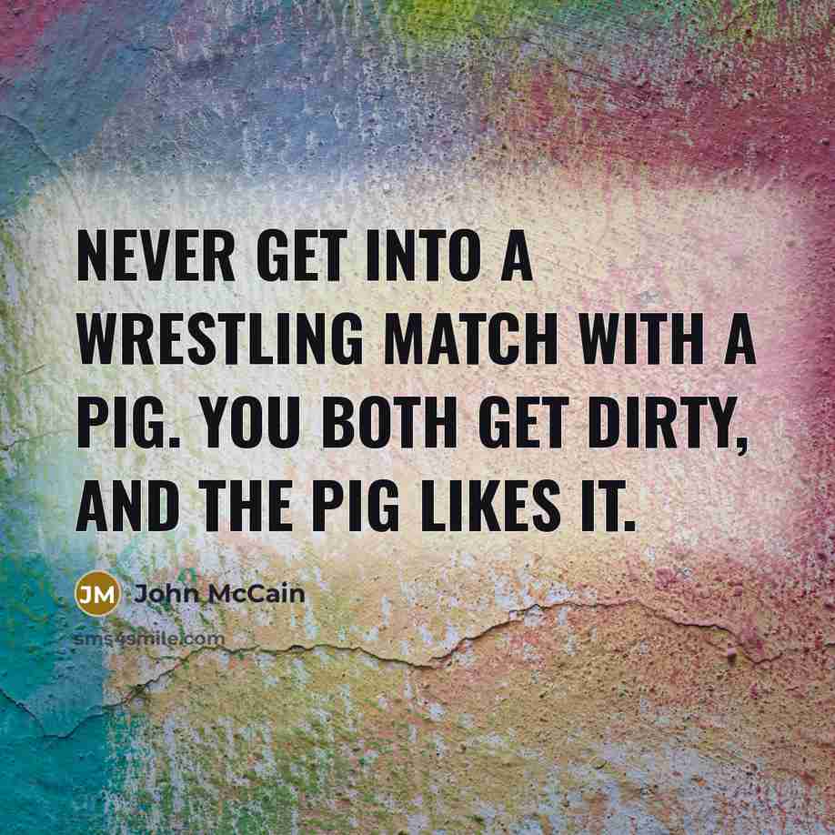 “Never get into a wrestling match with a pig. You…” quote by John McCain