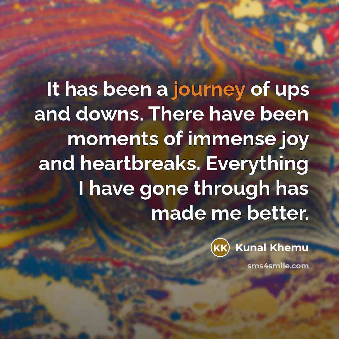 “It has been a journey of ups and downs. There…” quote by Kunal Khemu