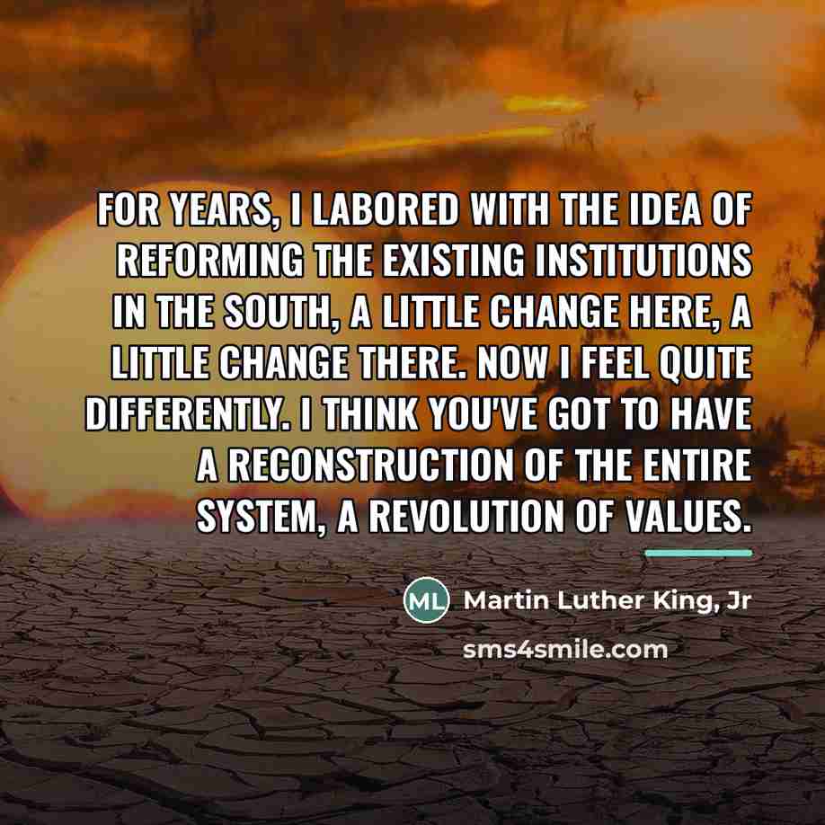 “For years, I labored with the idea of reforming the…” quote by Martin Luther King, Jr