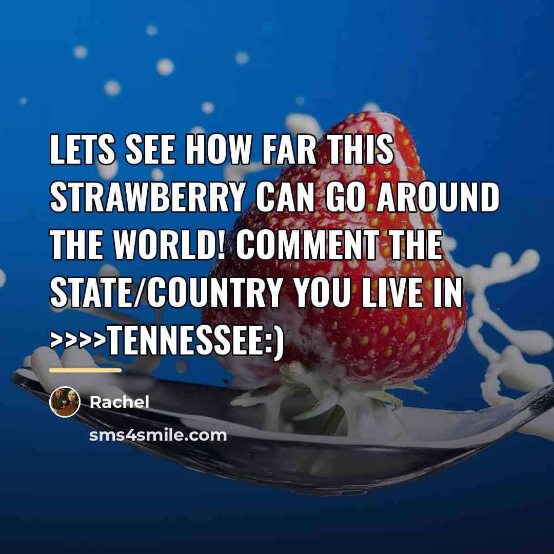 “LETS SEE HOW FAR THIS STRAWBERRY CAN GO AROUND THE…” quote by Rachel