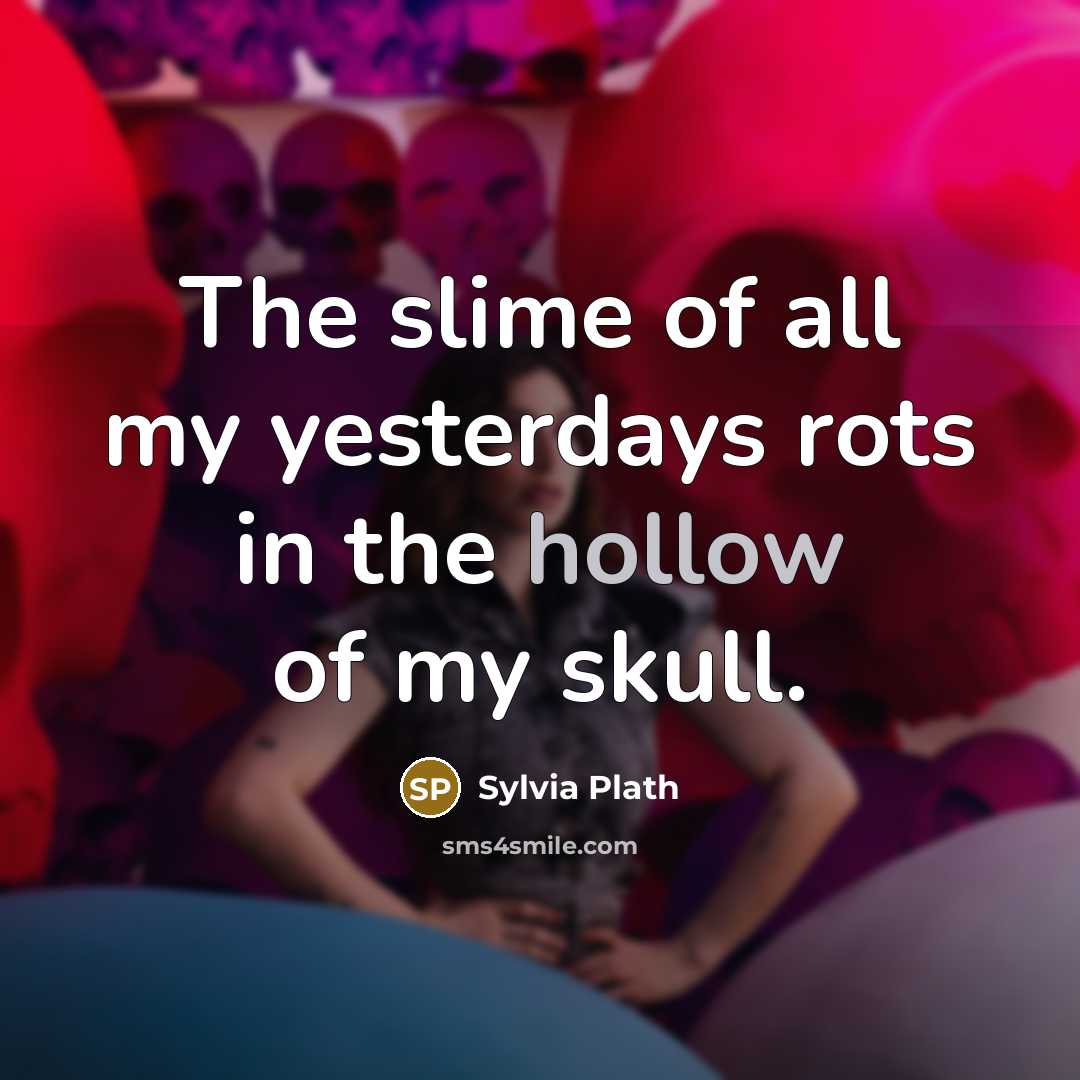 “The slime of all my yesterdays rots in the hollow…” quote by Sylvia Plath