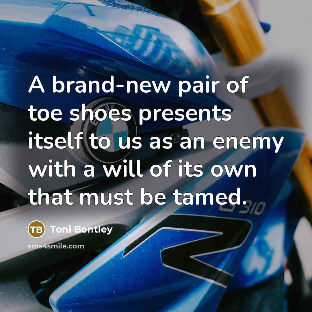 “A brand-new pair of toe shoes presents itself to us…” quote by Toni Bentley