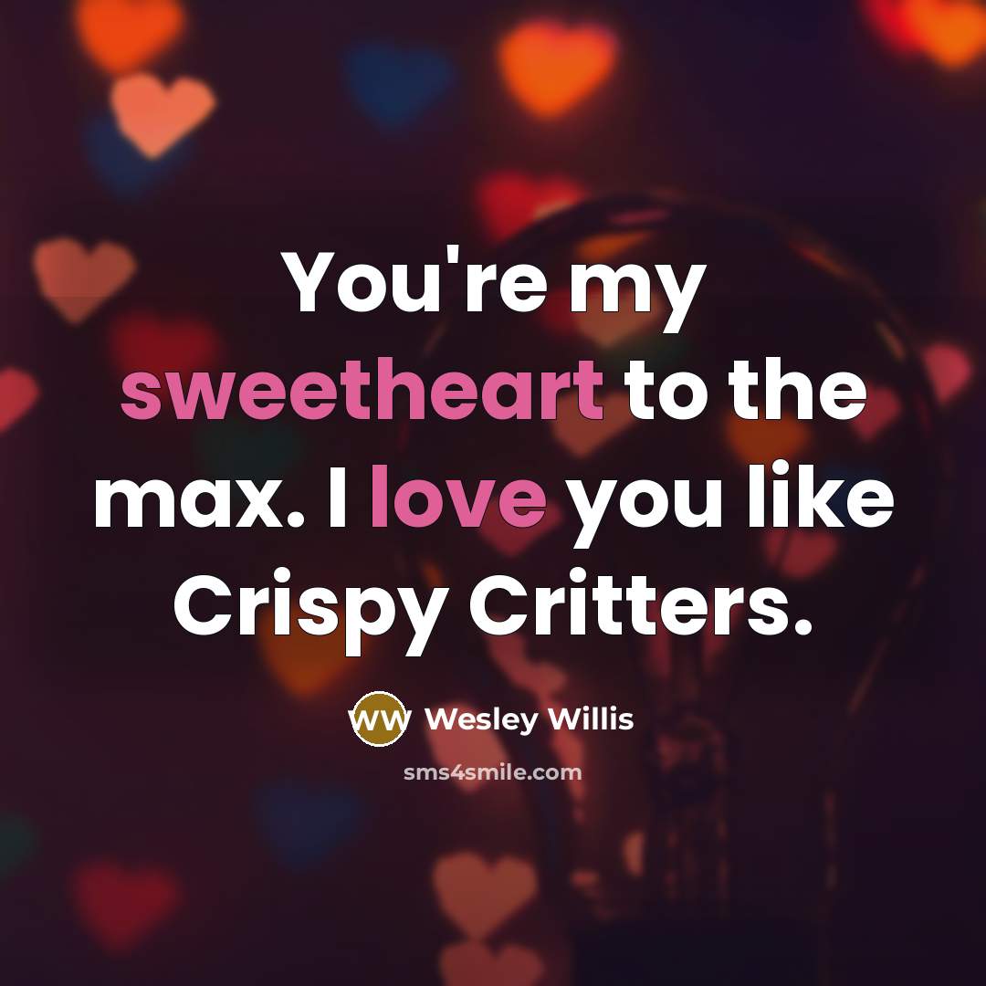 “You're my sweetheart to the max. I love you like…” quote by Wesley Willis