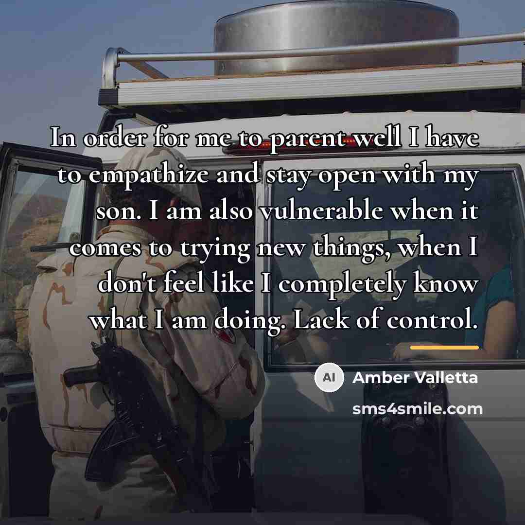 “In order for me to parent well I have to…” quote by Amber Valletta