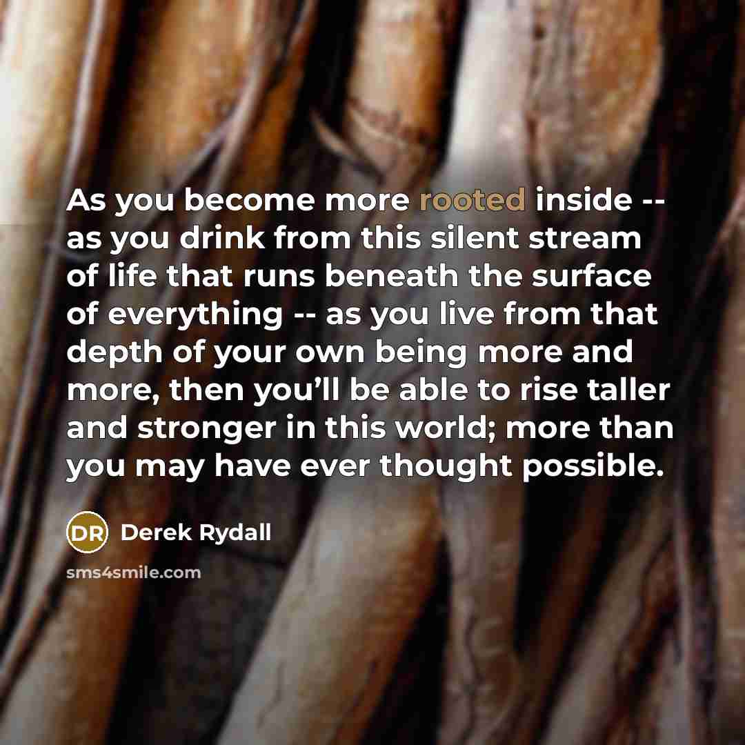 “As you become more rooted inside -- as you drink…” quote by Derek Rydall