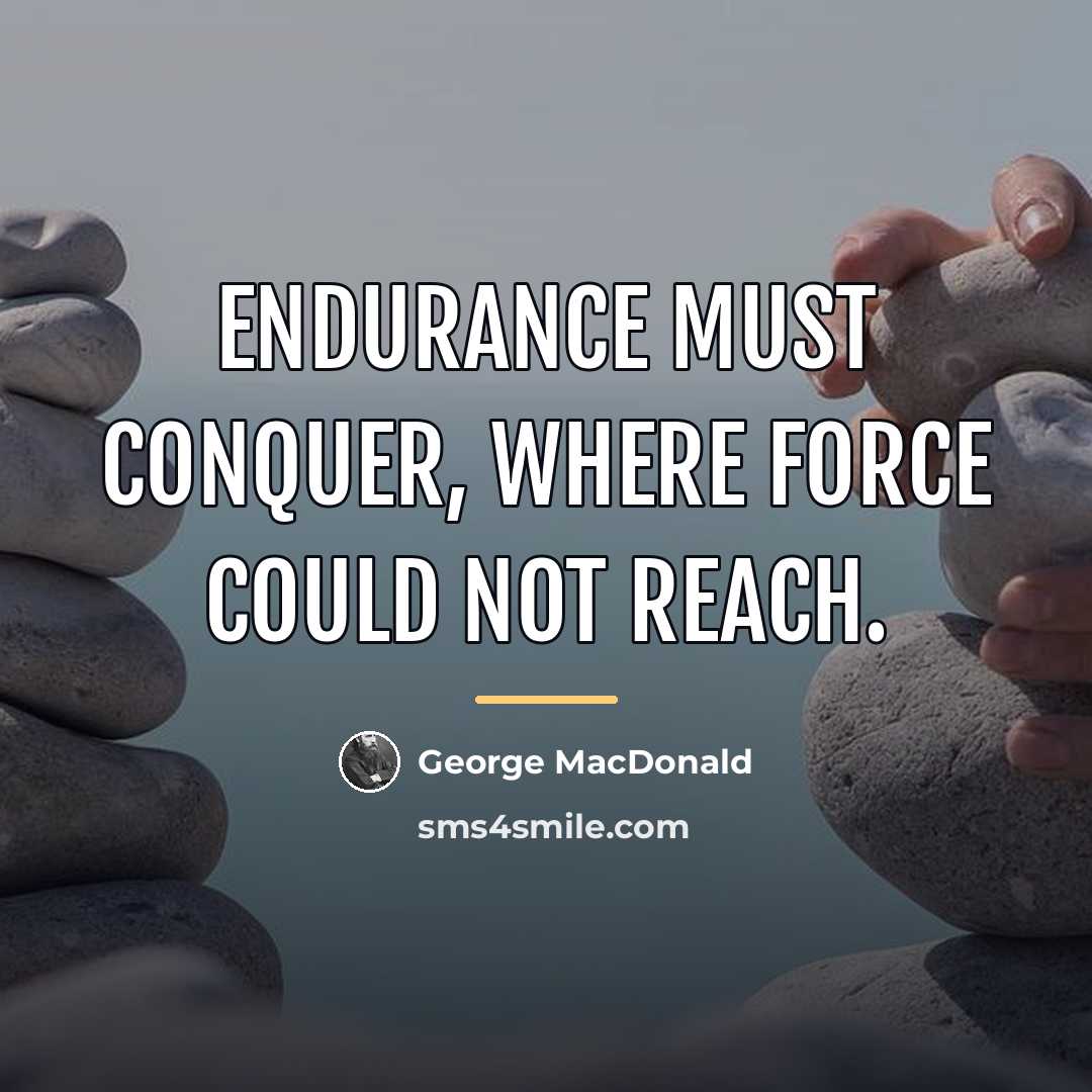 “Endurance must conquer, where force could not reach.…” quote by George MacDonald