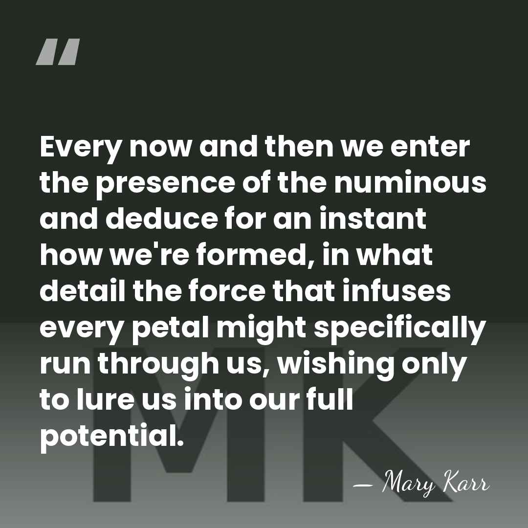 Every now and then we enter the presence of the numinous and&hellip; - Mary Karr