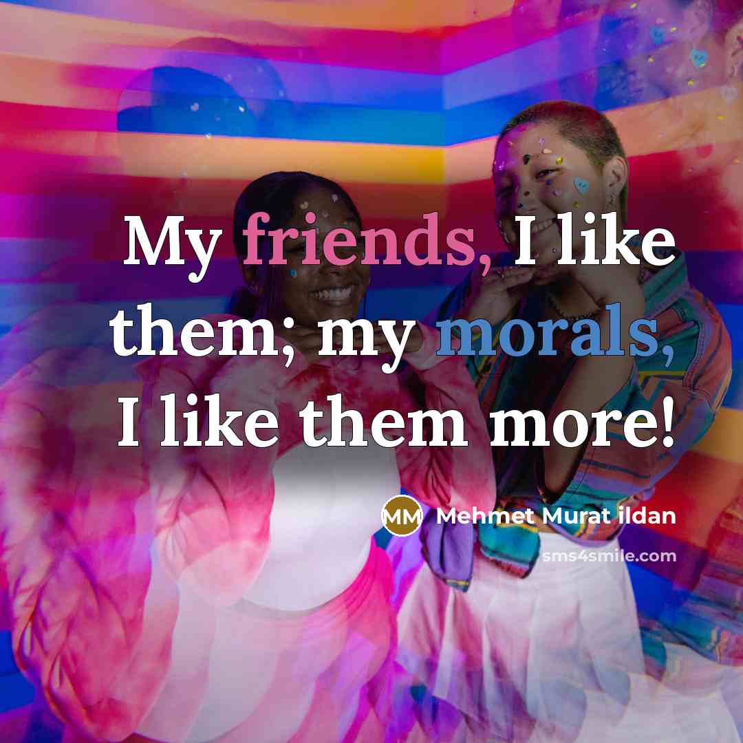 “My friends, I like them; my morals, I like them…” quote by Mehmet Murat Ildan