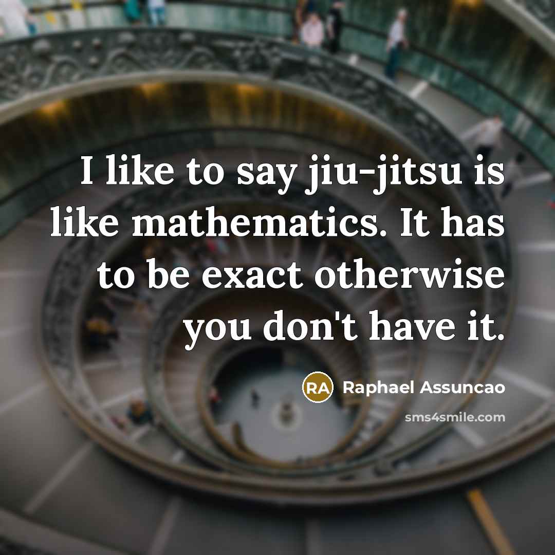 “I like to say jiu-jitsu is like mathematics. It has…” quote by Raphael Assuncao