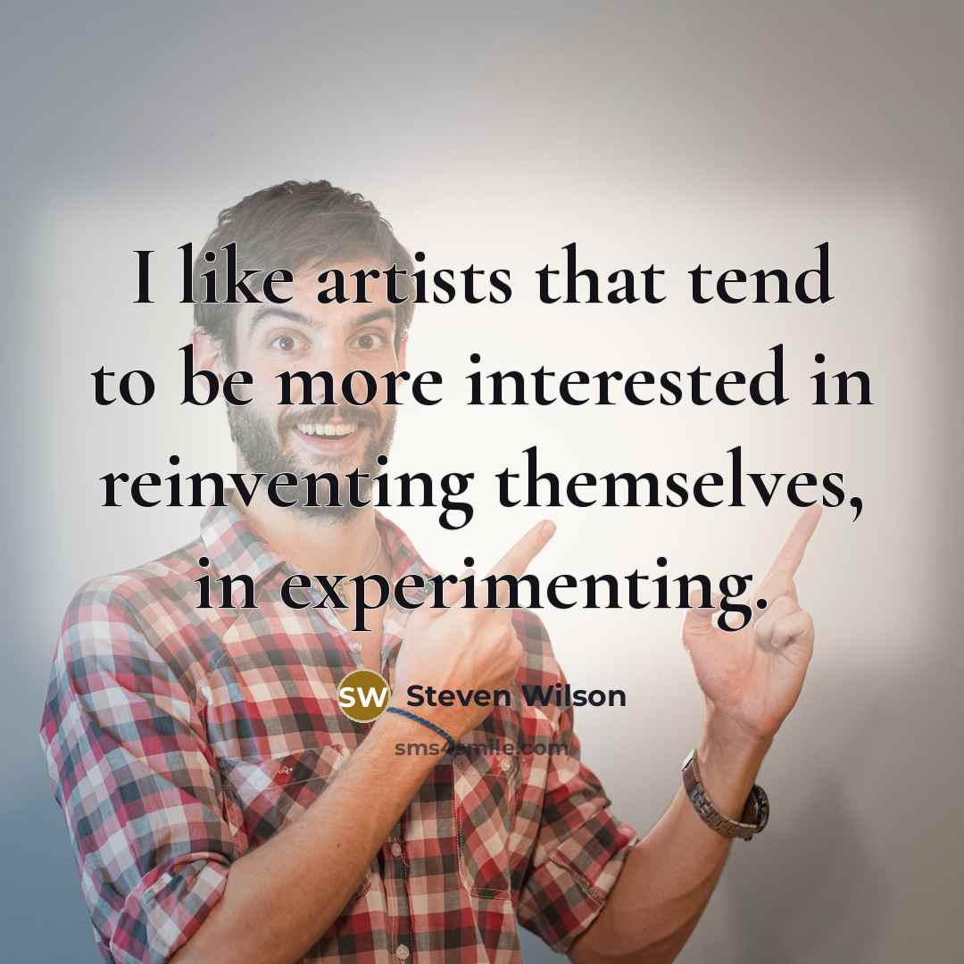 “I like artists that tend to be more interested in…” quote by Steven Wilson