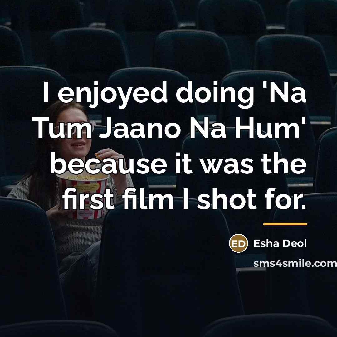 “I enjoyed doing 'Na Tum Jaano Na Hum' because it…” quote by Esha Deol