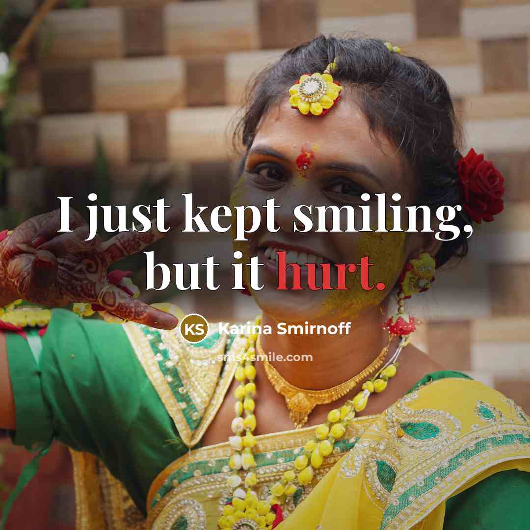 “I just kept smiling, but it hurt.” quote by Karina Smirnoff