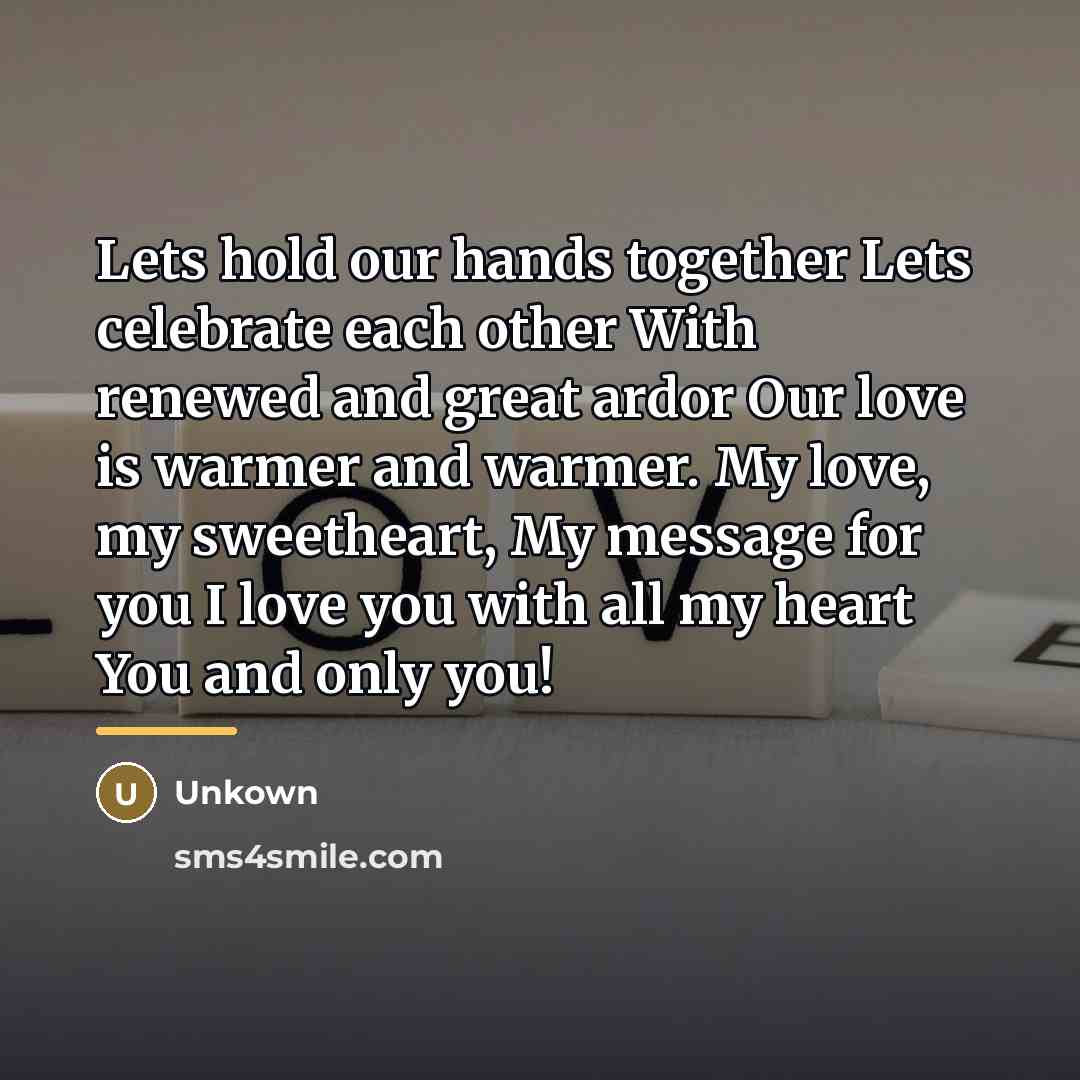 “Lets hold our hands together Lets celebrate each other With…” quote by Unkown