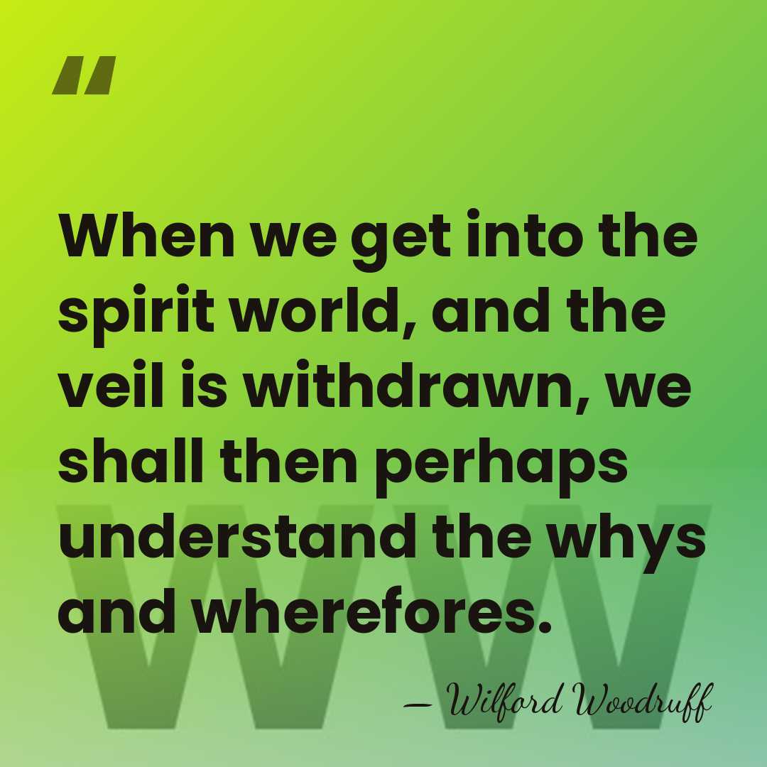 When we get into the spirit world, and the veil is withdrawn,&hellip; - Wilford Woodruff