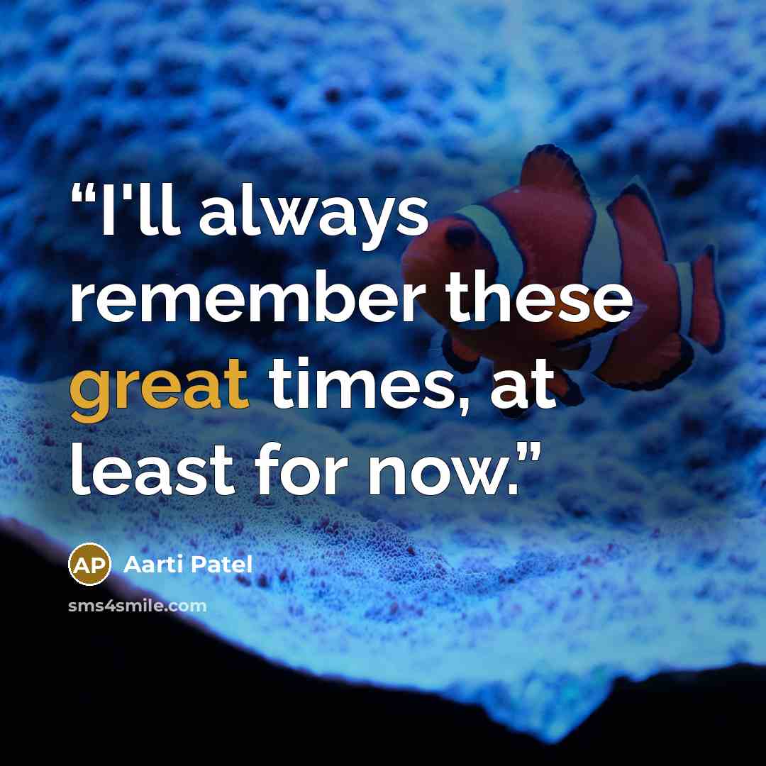 “I'll always remember these great times, at least for now.” quote by Aarti Patel