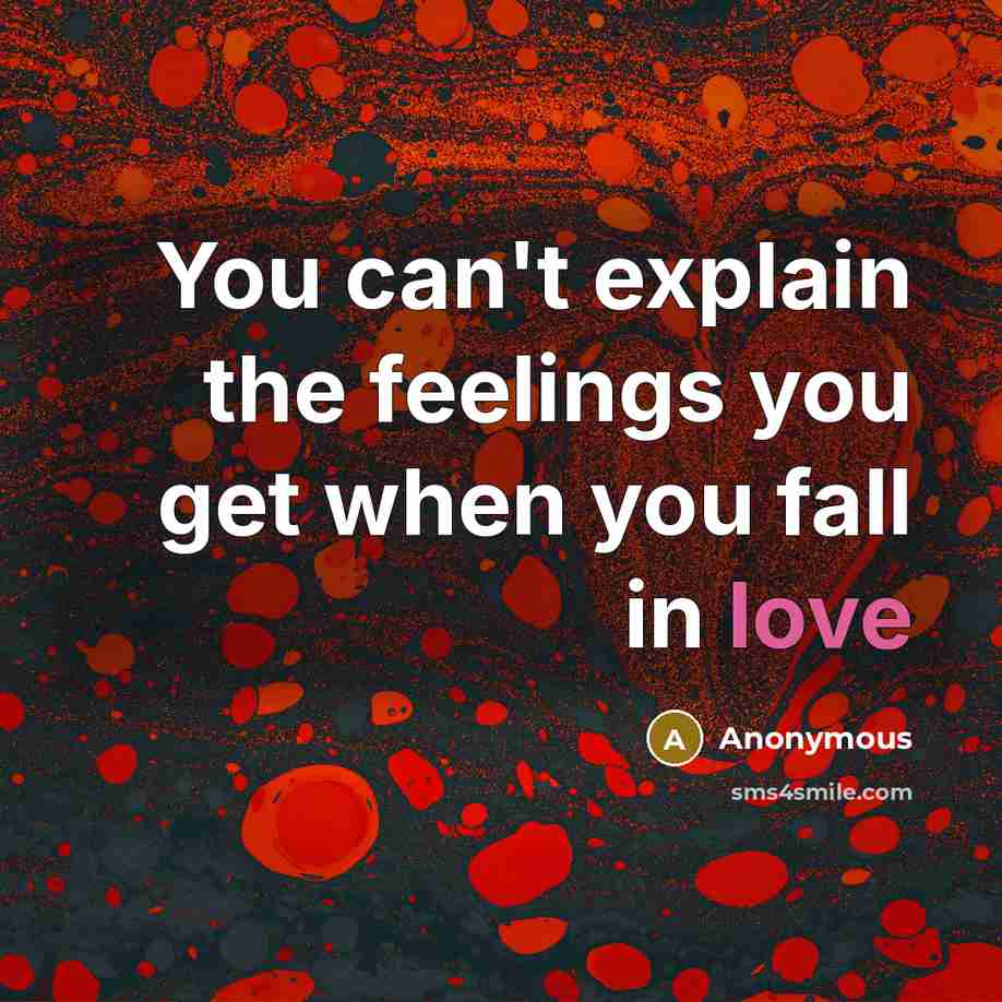 “You can't explain the feelings you get when you fall…” quote by Anonymous