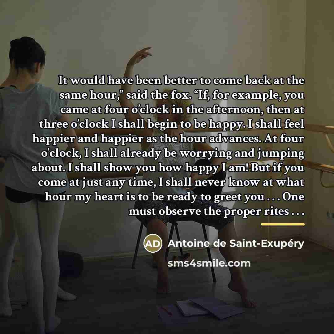 “It would have been better to come back at the…” quote by Antoine de Saint-Exupery