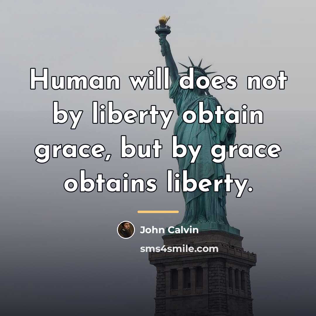 “Human will does not by liberty obtain grace, but by…” quote by John Calvin