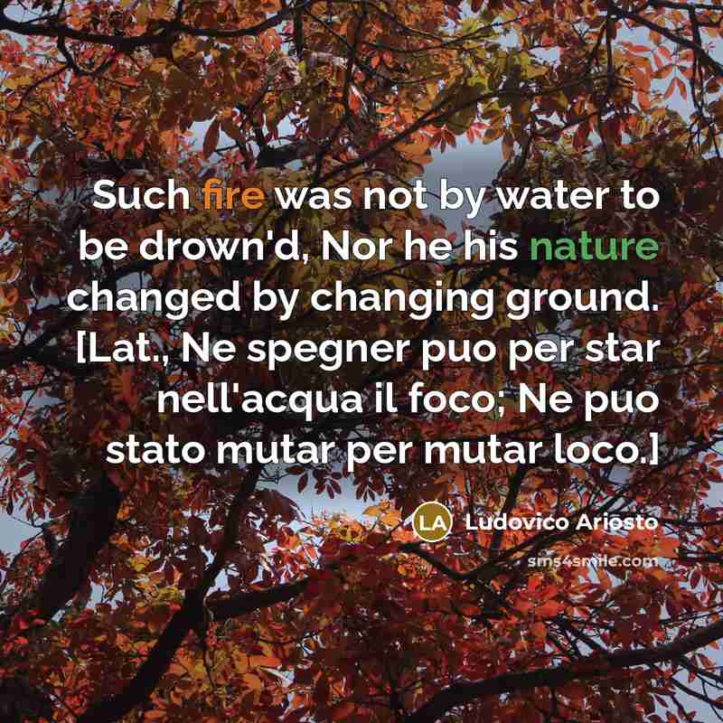 “Such fire was not by water to be drown'd, Nor…” quote by Ludovico Ariosto
