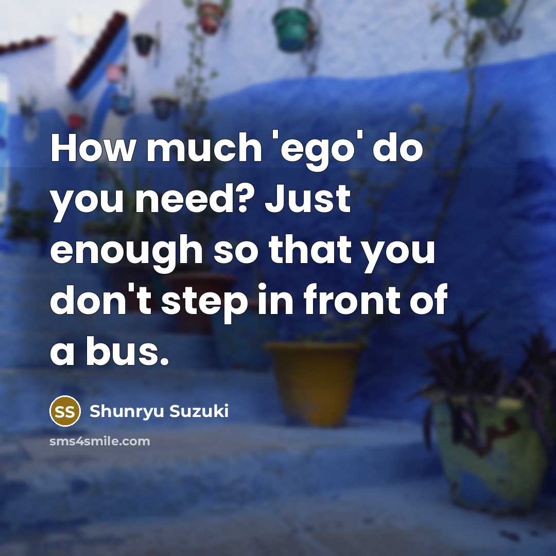 “How much 'ego' do you need? Just enough so that…” quote by Shunryu Suzuki