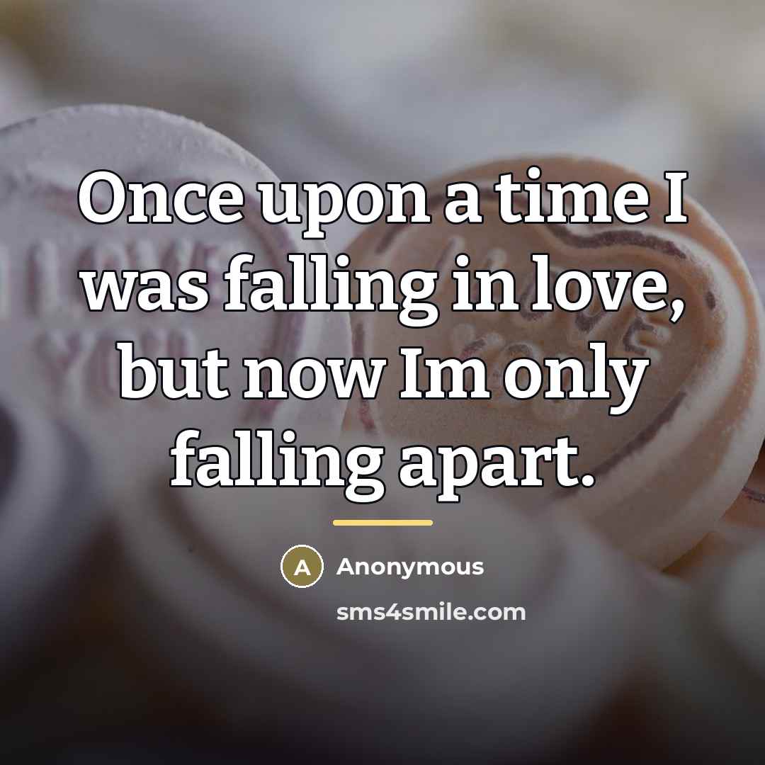 “Once upon a time I was falling in love, but…” quote by Anonymous