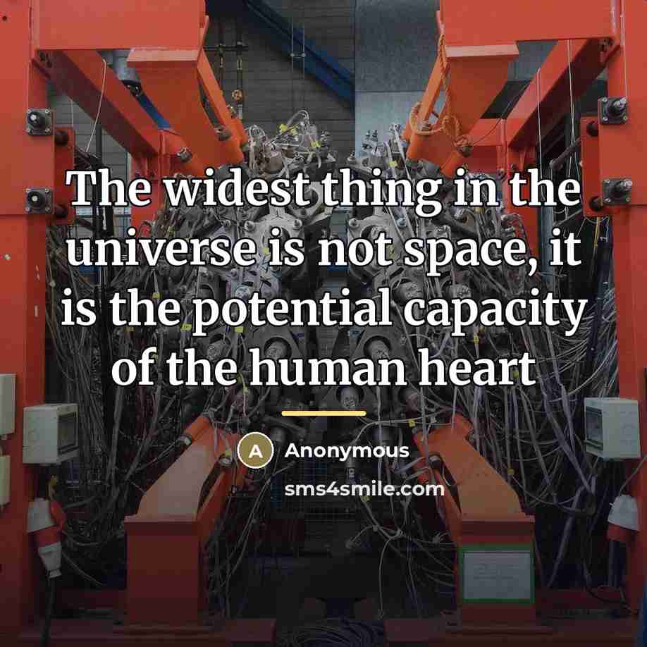 “The widest thing in the universe is not space, it…” quote by Anonymous