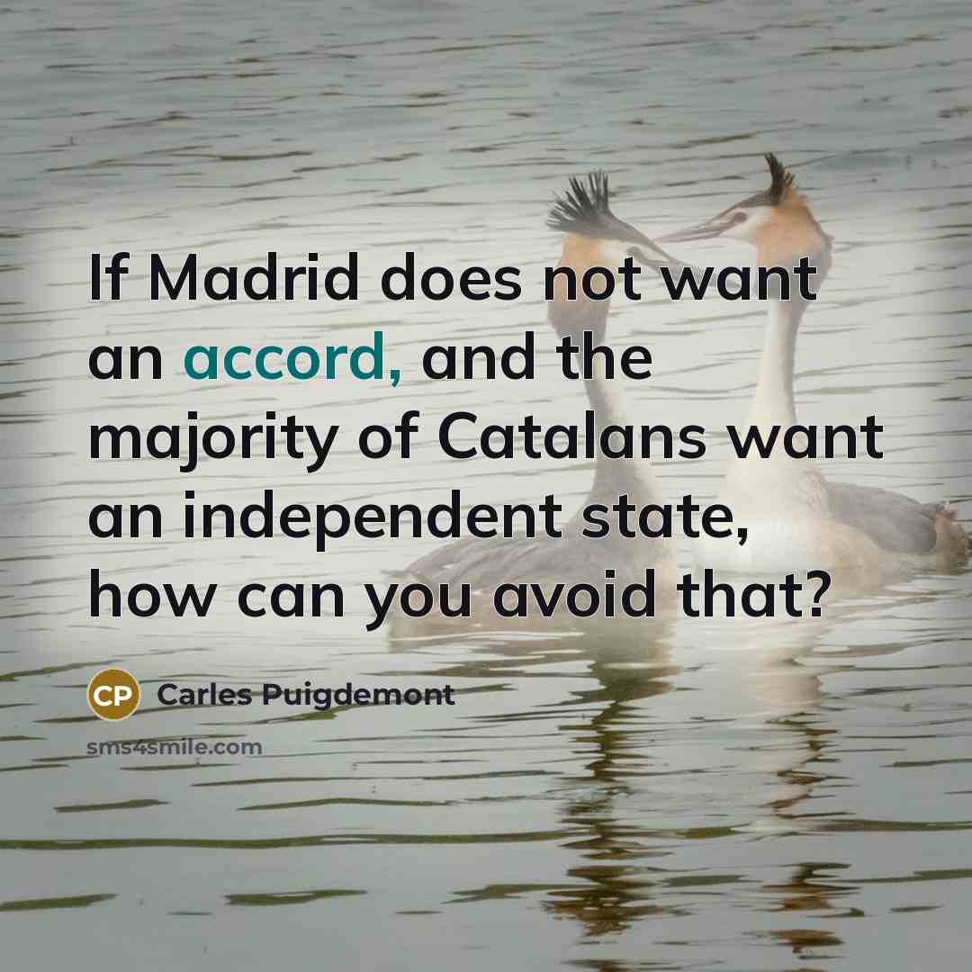 “If Madrid does not want an accord, and the majority…” quote by Carles Puigdemont