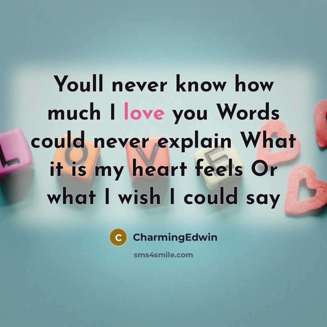 “Youll never know how much I love you Words could…” quote by CharmingEdwin