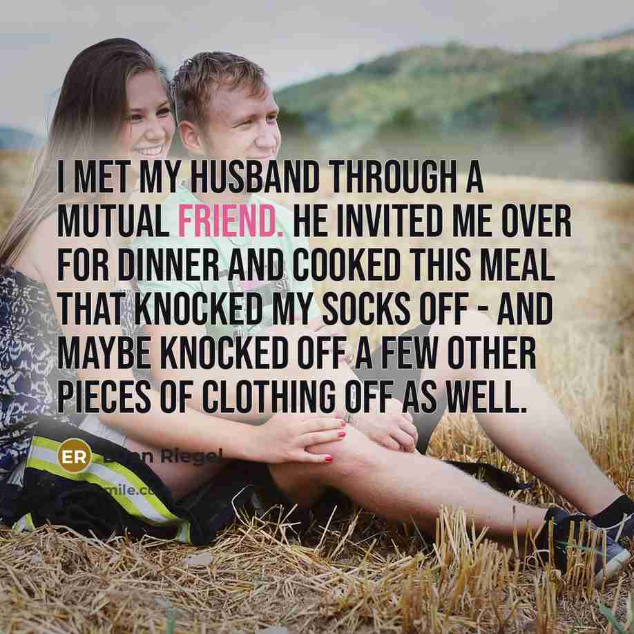 “I met my husband through a mutual friend. He invited…” quote by Eden Riegel