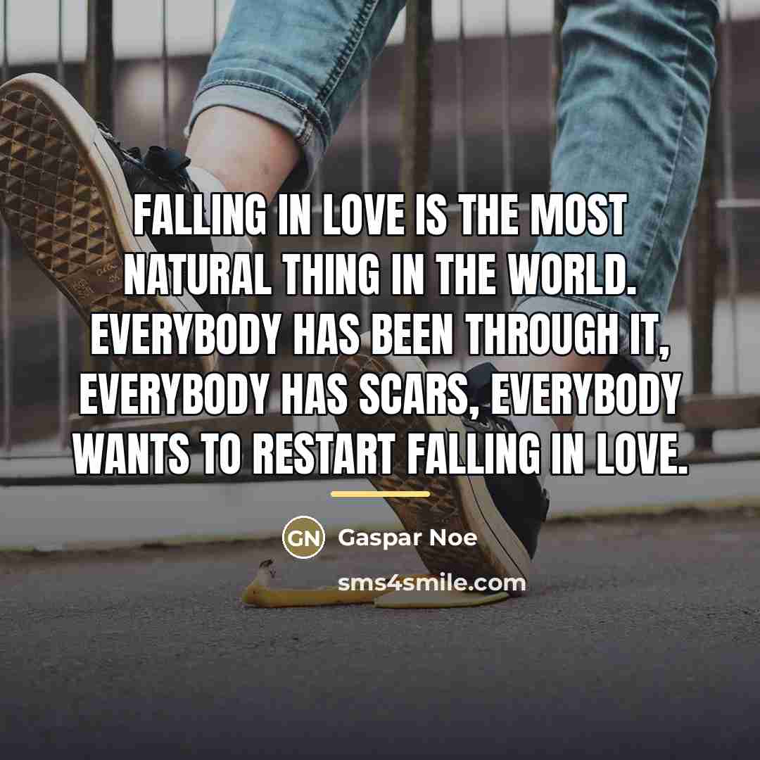“falling in love is the most natural thing in the…” quote by Gaspar Noe