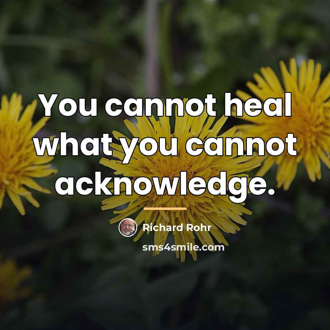 “You cannot heal what you cannot acknowledge.…” quote by Richard Rohr