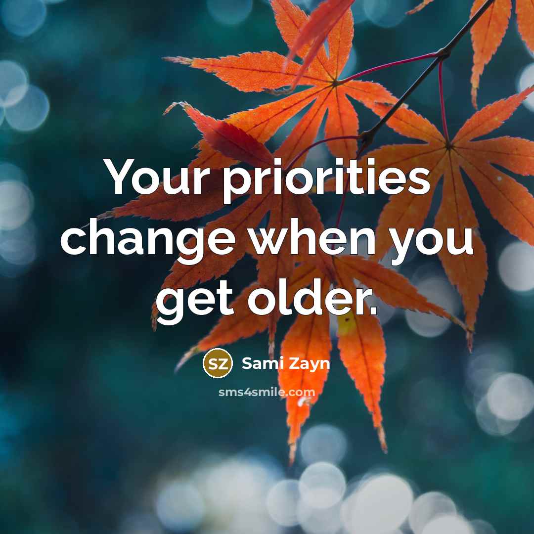 “Your priorities change when you get older.…” quote by Sami Zayn